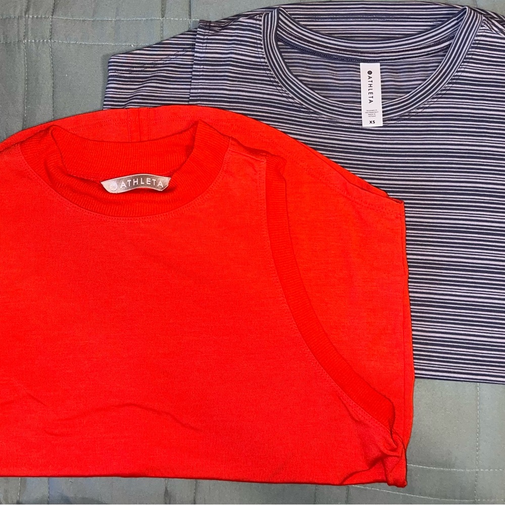 Athleta Red and Blue tank tops